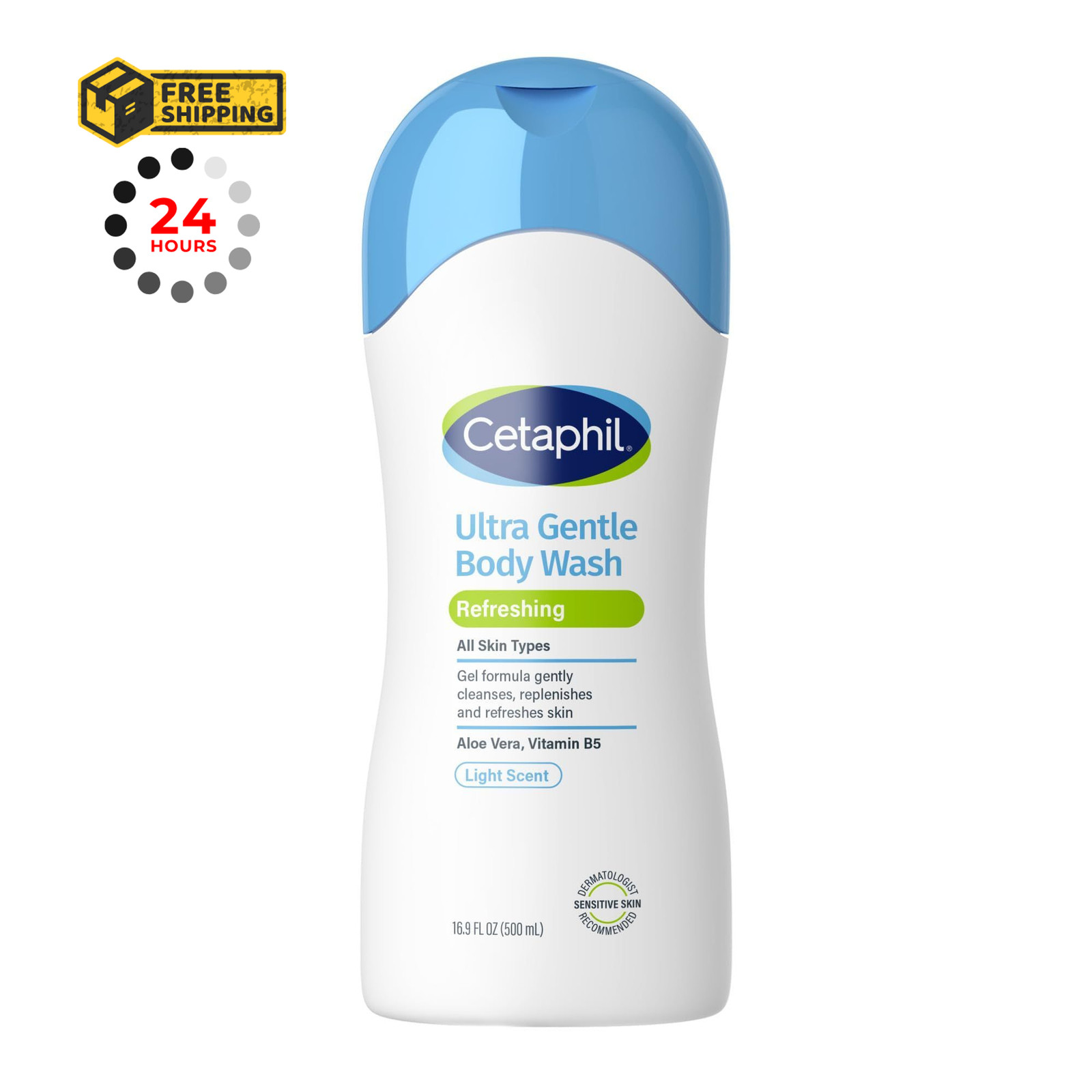 Cetaphil Ultra Gentle Refreshing Body Wash, 16.9 Fl Oz (Pack of 1), No Colour