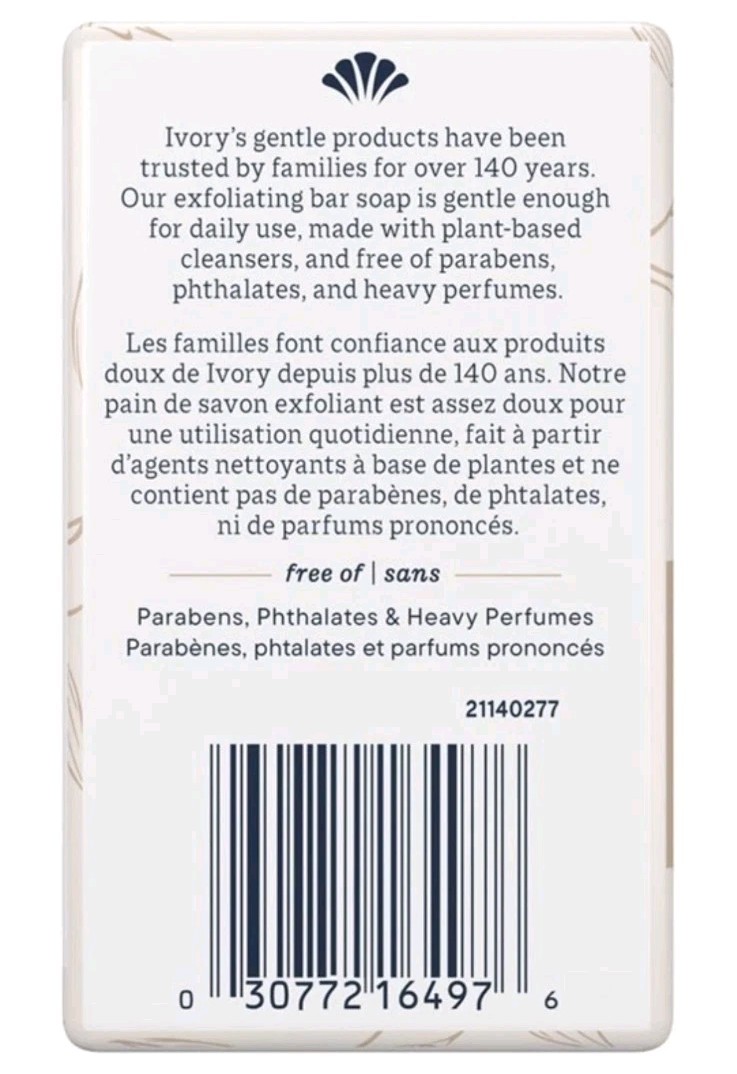 🤎 IVORY 🤎 4-BARS 3.17 Oz 🫧 ●VANILLA & OAT MILK● 99% Pure Safe Clean & Simple•
