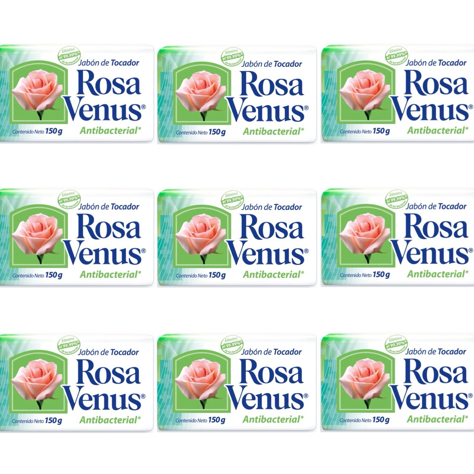 9 JABONES ROSA VENUS ANTIBACTERIAL 🇲🇽 (150g) – 9 ROSA VENUS GREEN SOAPS