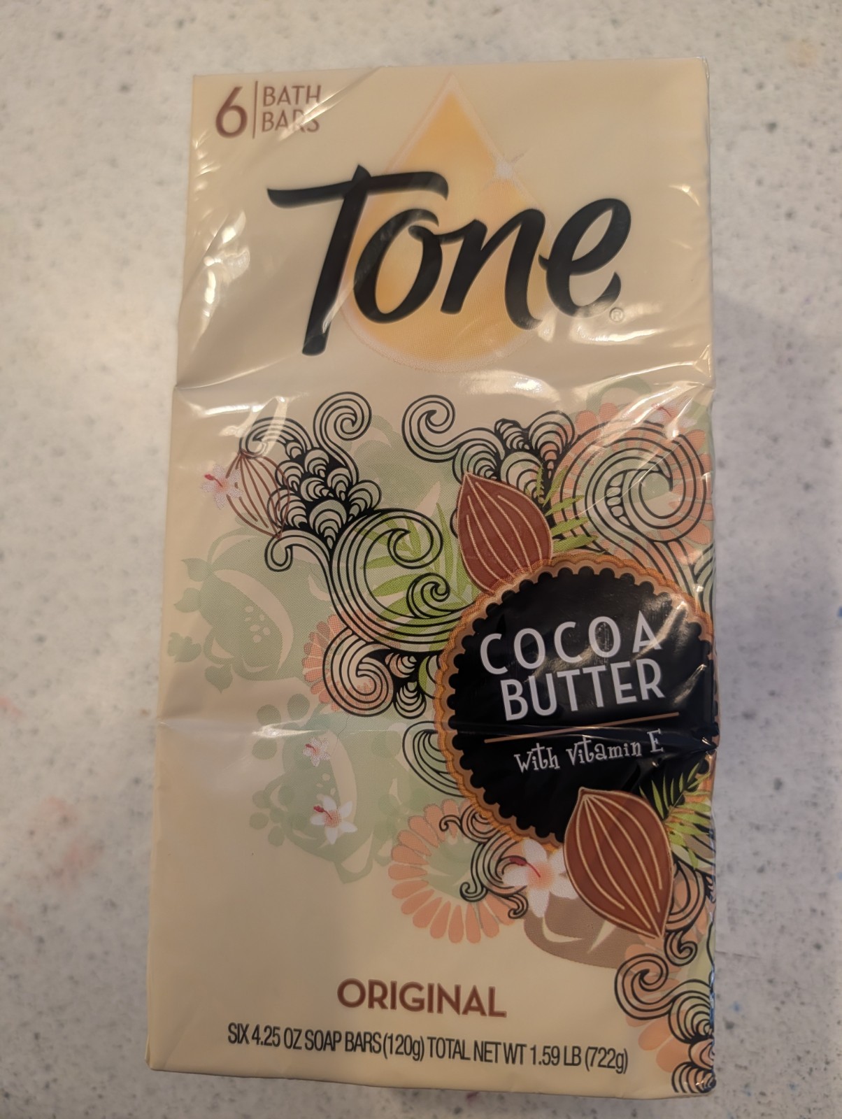 Tone Bath Bar Soap Original W/Cocoa Butter And Vitamin E 6-Pack 4.25 Oz (6 BARS)