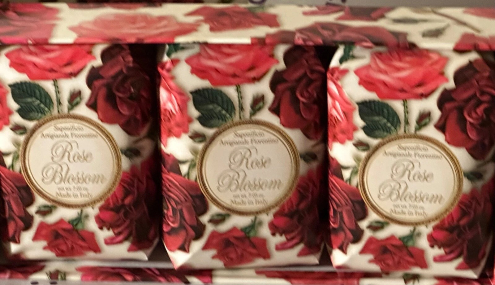 SAPONIFICIO ARTIGIANALE ROSE BLOSSOM SOAP 3 Bars – Set 7.05 oz NIB