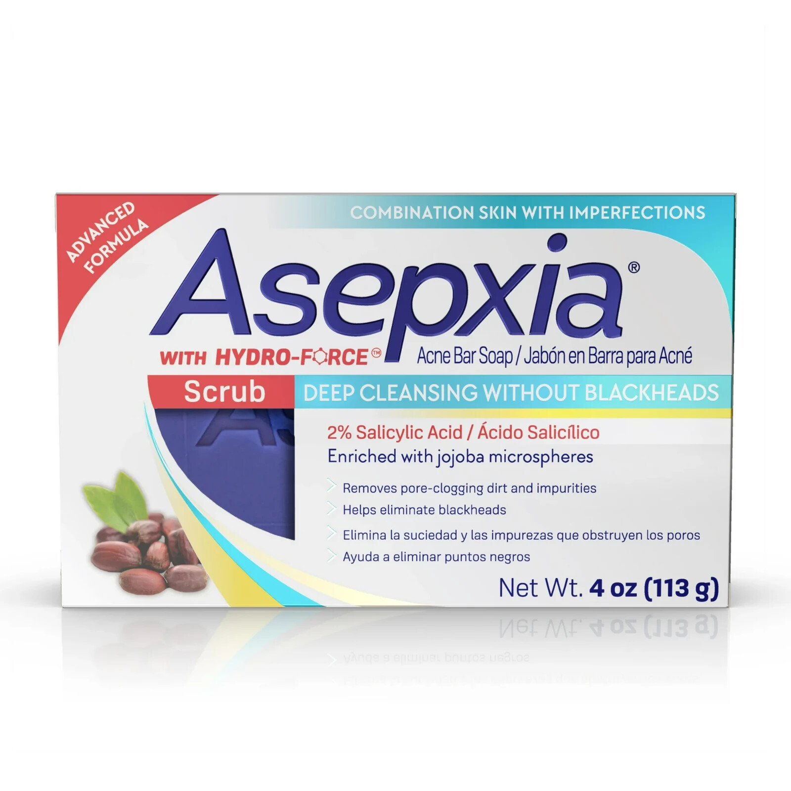 6-Pack Asepxia Acne Scrub Bar Soap with 2% Salicylic Acid – Deep Cleansing 4 oz