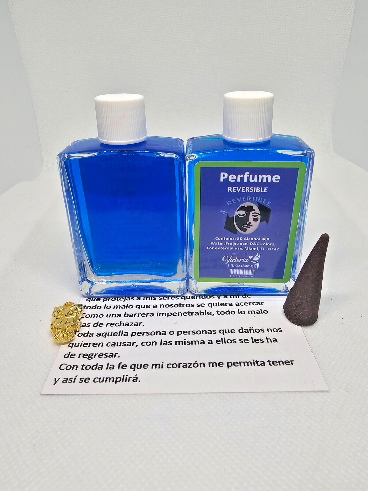 REVERSIBLE PERFUME CON FEROMONAS PARA DEVOLVER EL DAÑO ORACION AMULETO 1PC