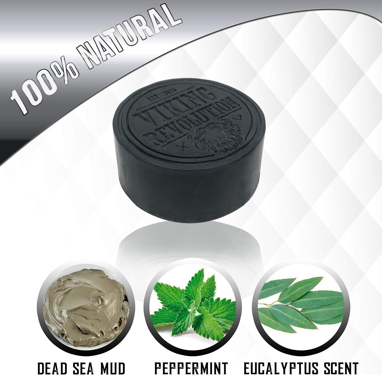 Skin Cleaning Agent Activated Soap for Men w/Dead Sea Mud, Body and , Cleanse…