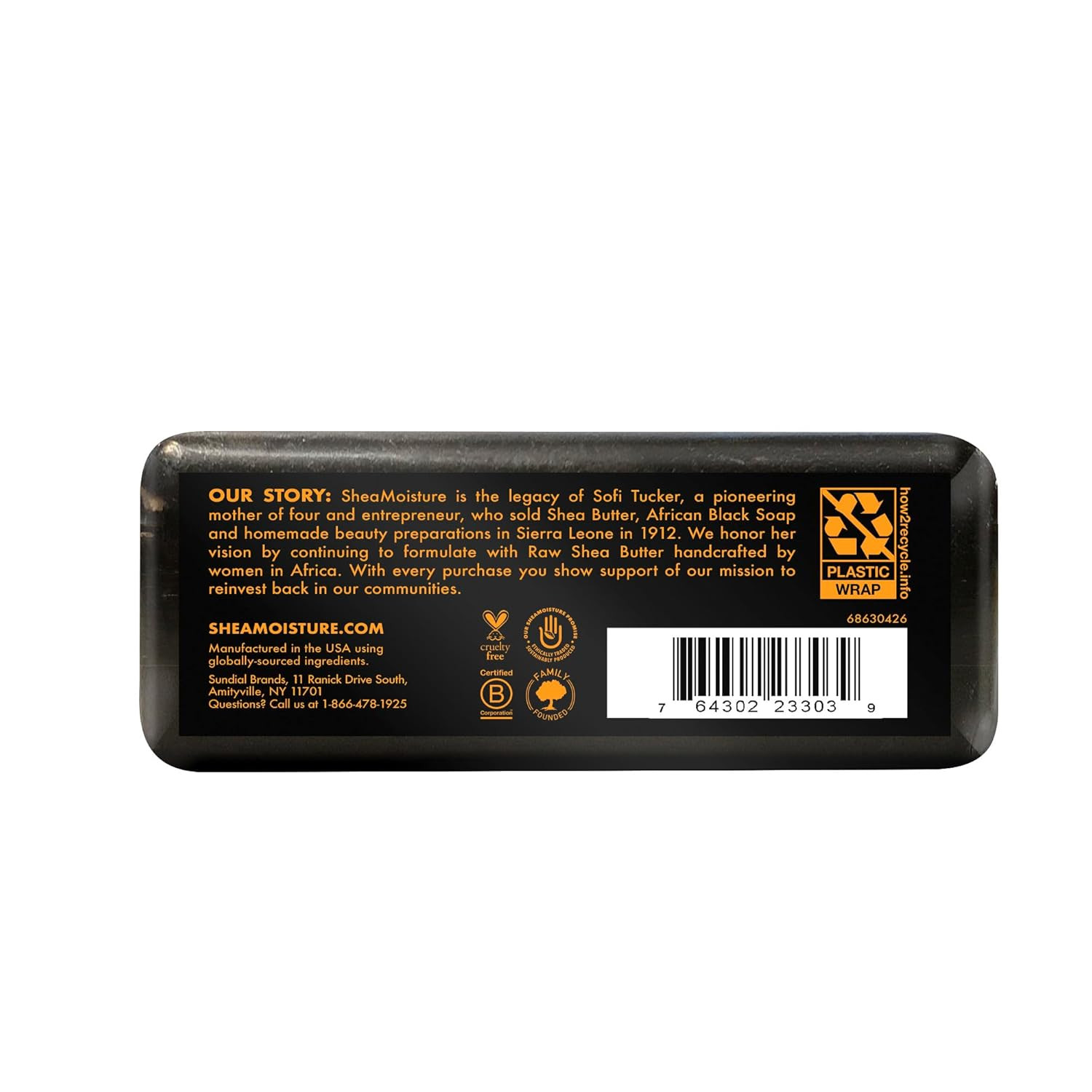 Bar Soap for Troubled Skin African Black Soap Cleanser with Shea Butter 8 Oz