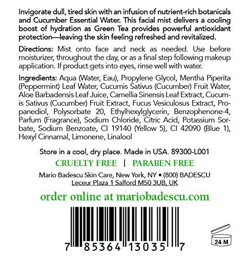 Mario Badescu Facial Spray with Aloe, Cucumber and Green Tea (+ 3 Free Samples!)