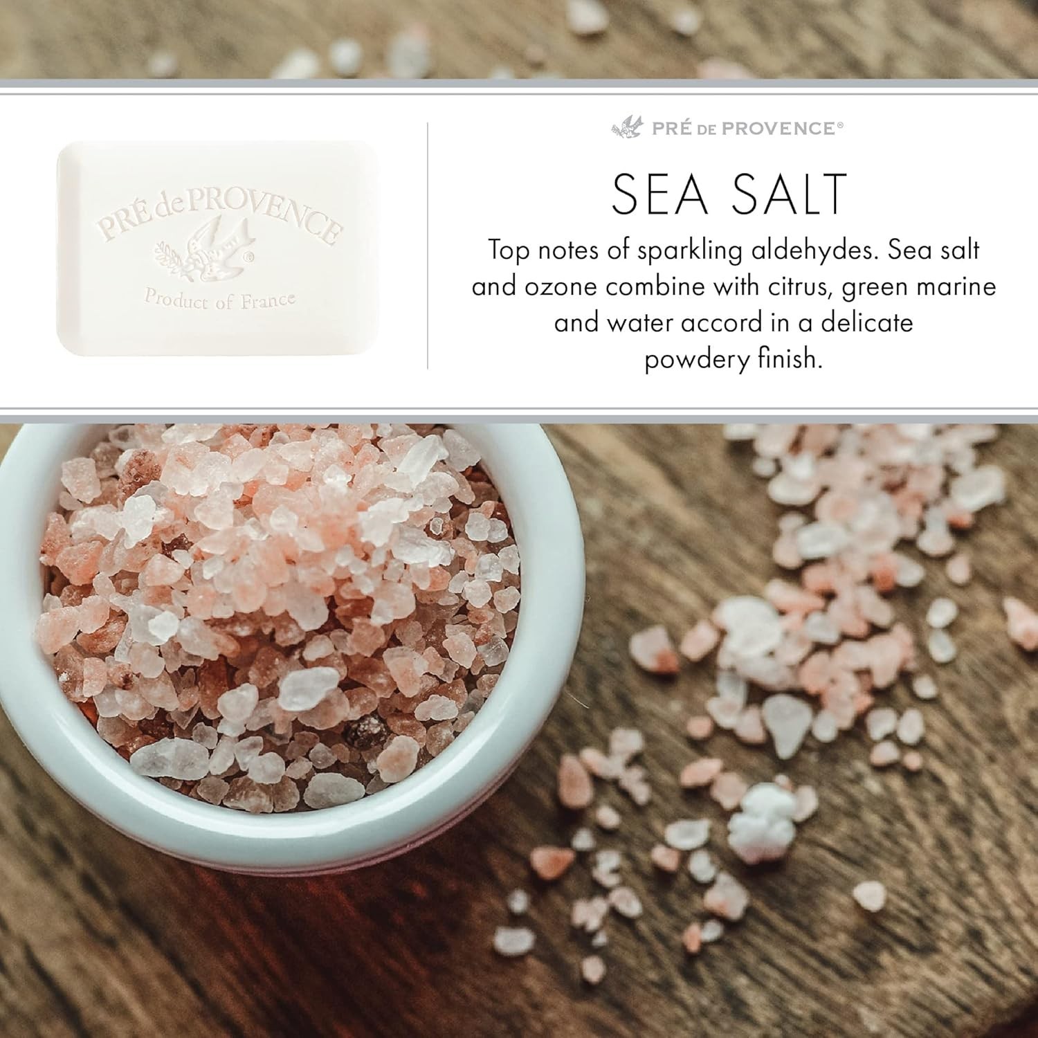 Sea Salt Scented Artisanal Soap with Organic Shea Butter – 5.3 oz Beauty Bar