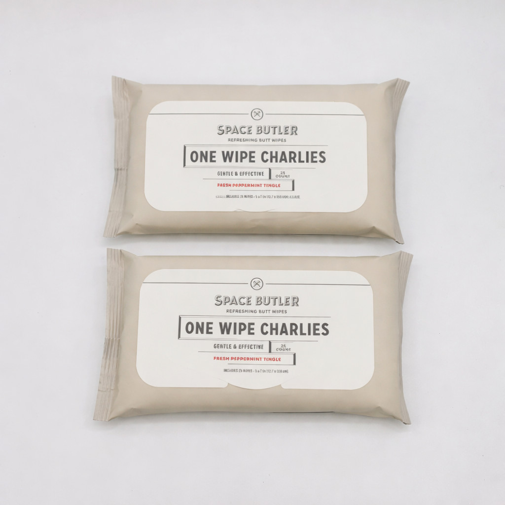 One Wipe Charlies DSC Refreshing Butt Wipes 2 Packs Of 25 Ea Fresh Peppermint