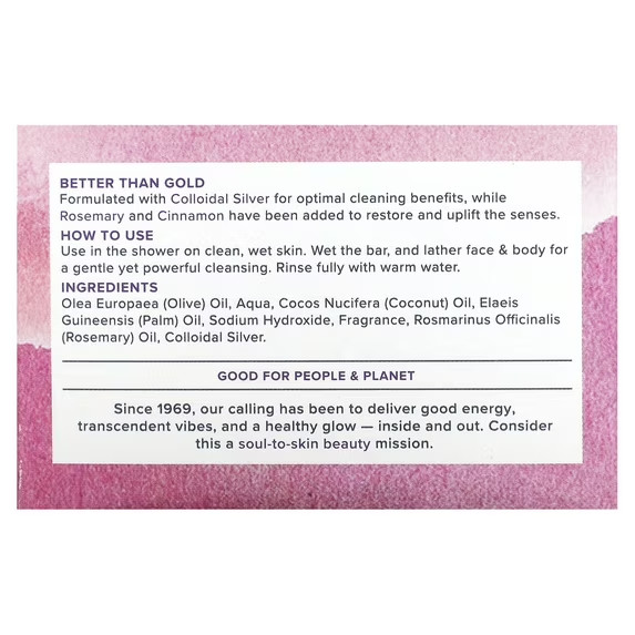 HERITAGE STORE Colloidal Silver Soap, Bar, Rosemary (Carton) | 3.5oz (3 pack)