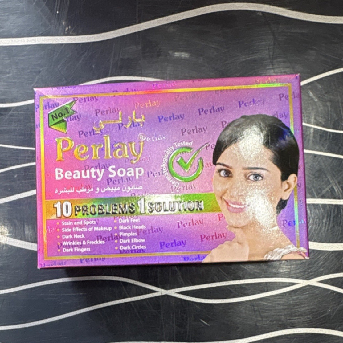 Perlay Beauty Soap Moisturizing Purple Bar for Body, Face, Neck, Elbow, Fingers