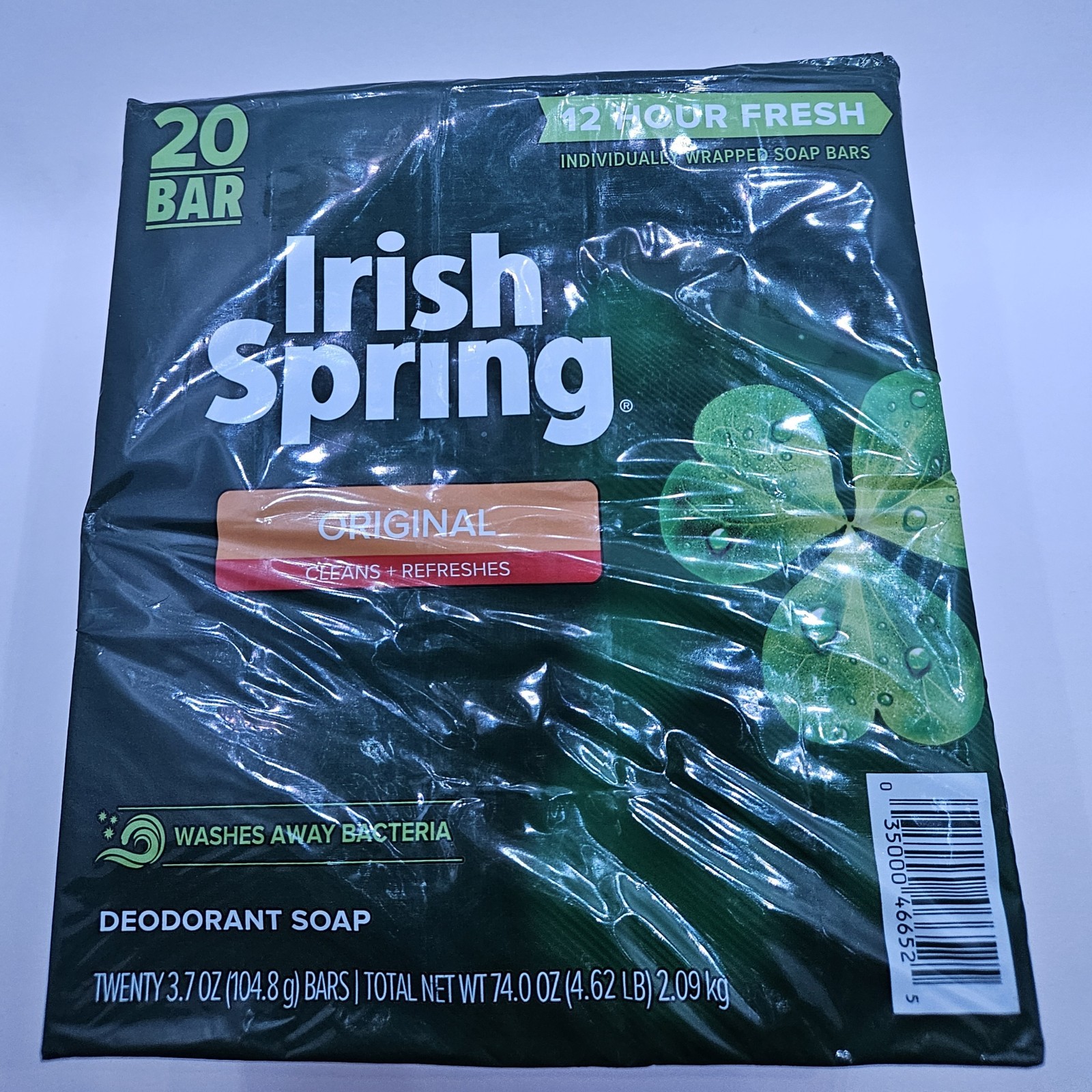 Irish Spring Bar Soap 20 Pack No Flaxseed Oil 3.7 oz