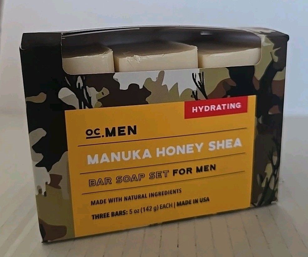 OC Men Bar Soap – Manuka Honey Shea Hydrating Bar Soap Set Of 3 ~ 5oz Each