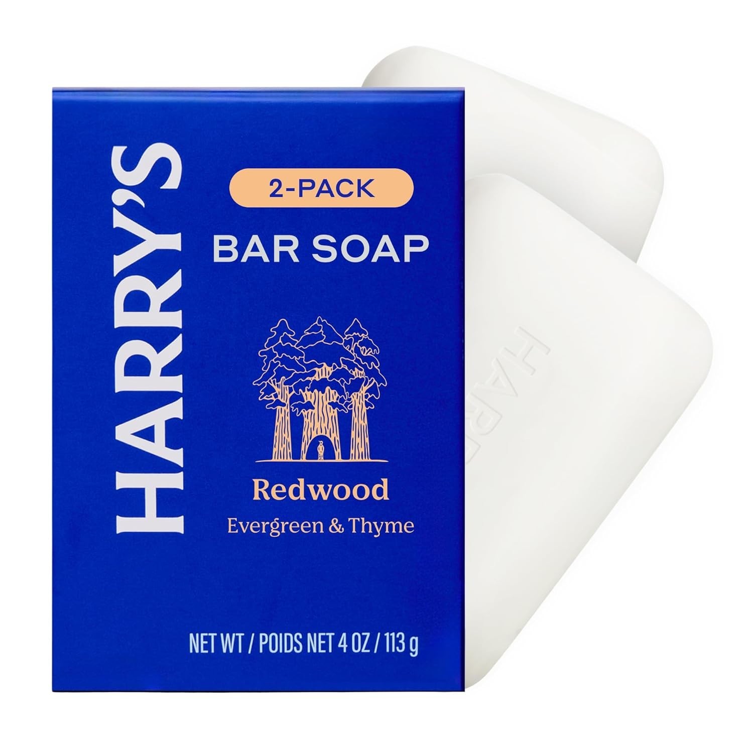 Gift-Ready Men’s Bar Soap with Rich Redwood Scent – 4 oz, 2 Bars – Eco-Friendly