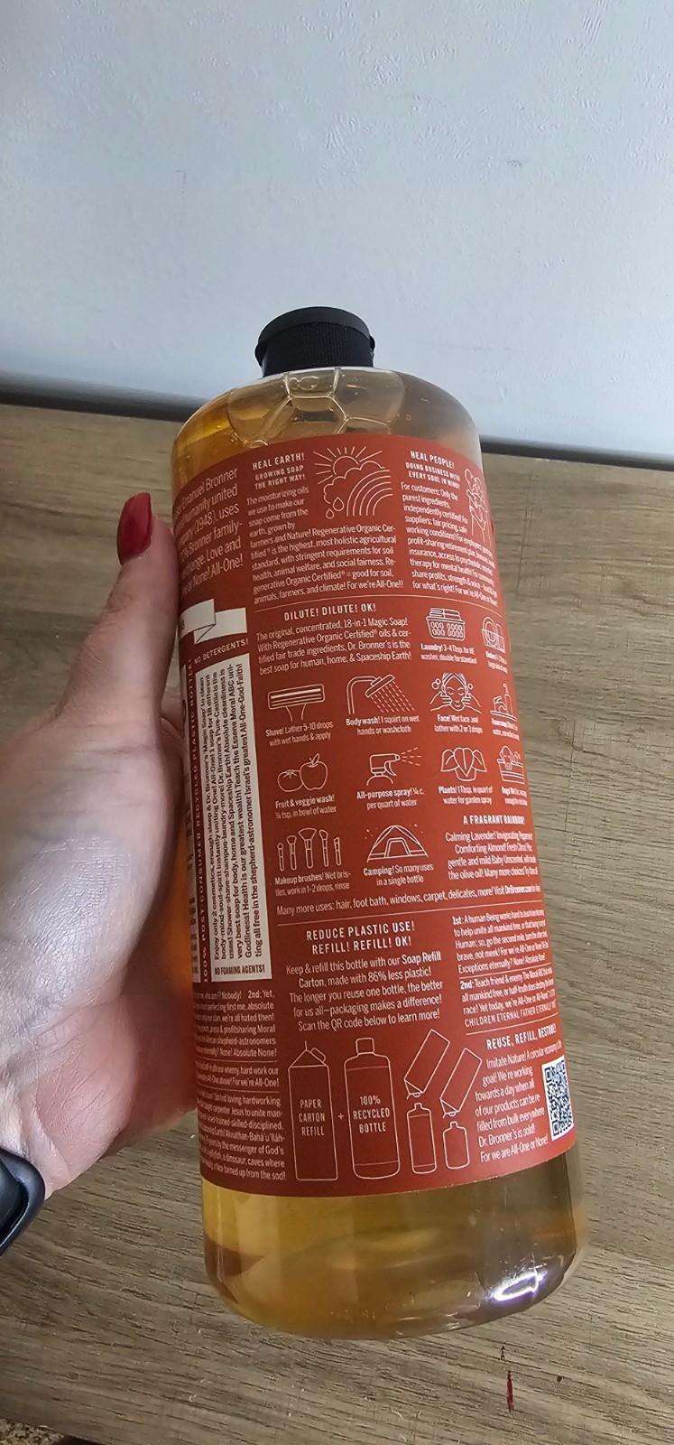Dr. Bronner’s Pure-Castile Organic Liquid Soap Hemp Eucalyptus 18-in-1 32 FL OZ