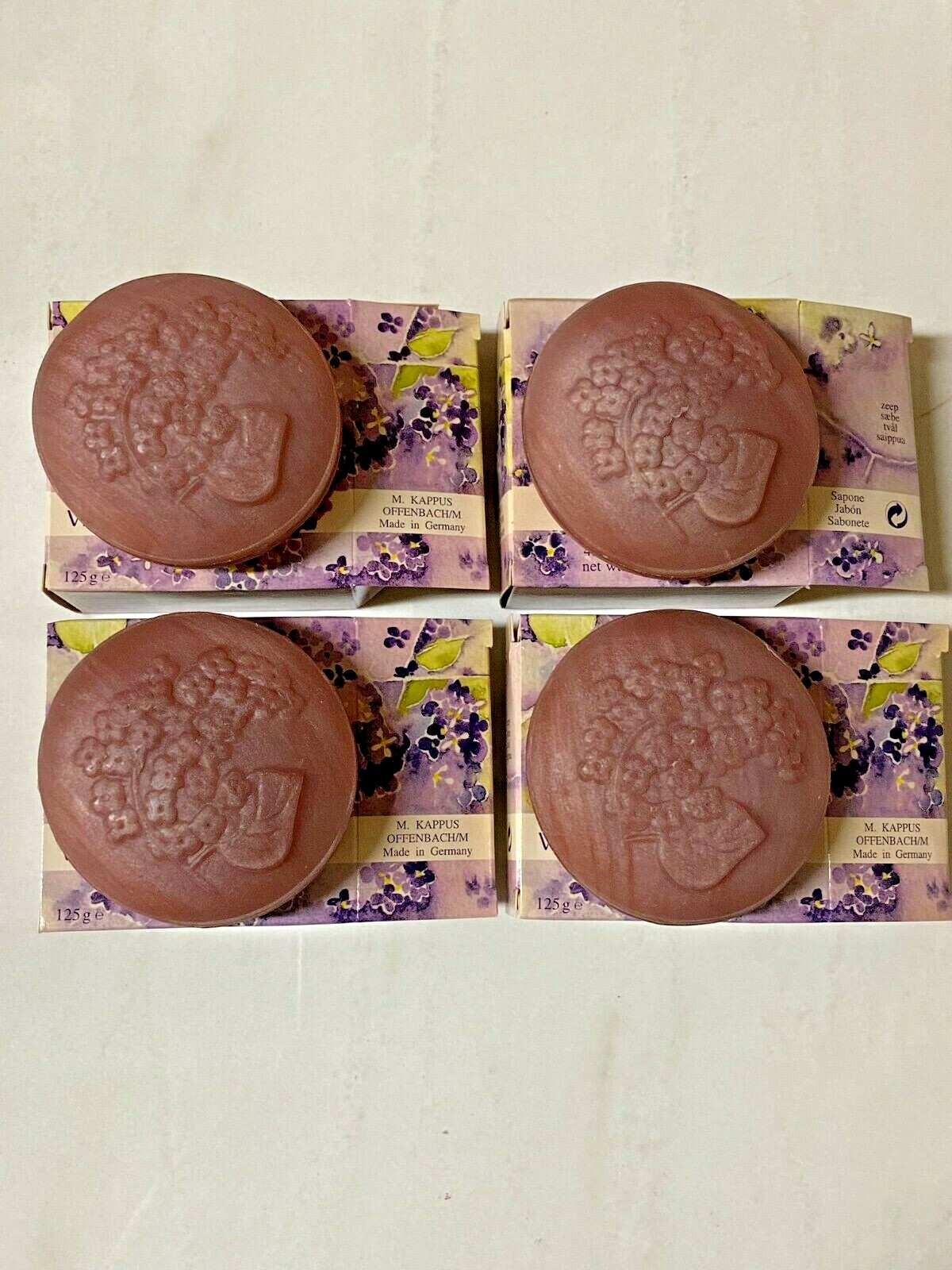 KAPPUS PERFUMED LUXURY SOAP 4 PACK MADE IN GERMANY 4.2 OZ VIOLET LILAC