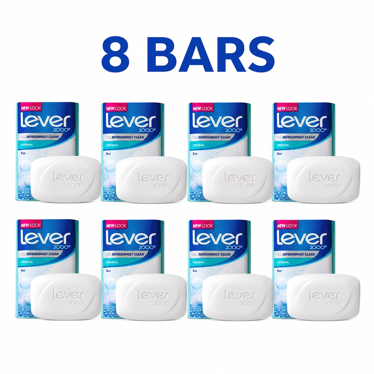 Lever 2000 Original Bar Soap 3.75 oz – 8 Bars Fresh & Clean Body Soap Pack