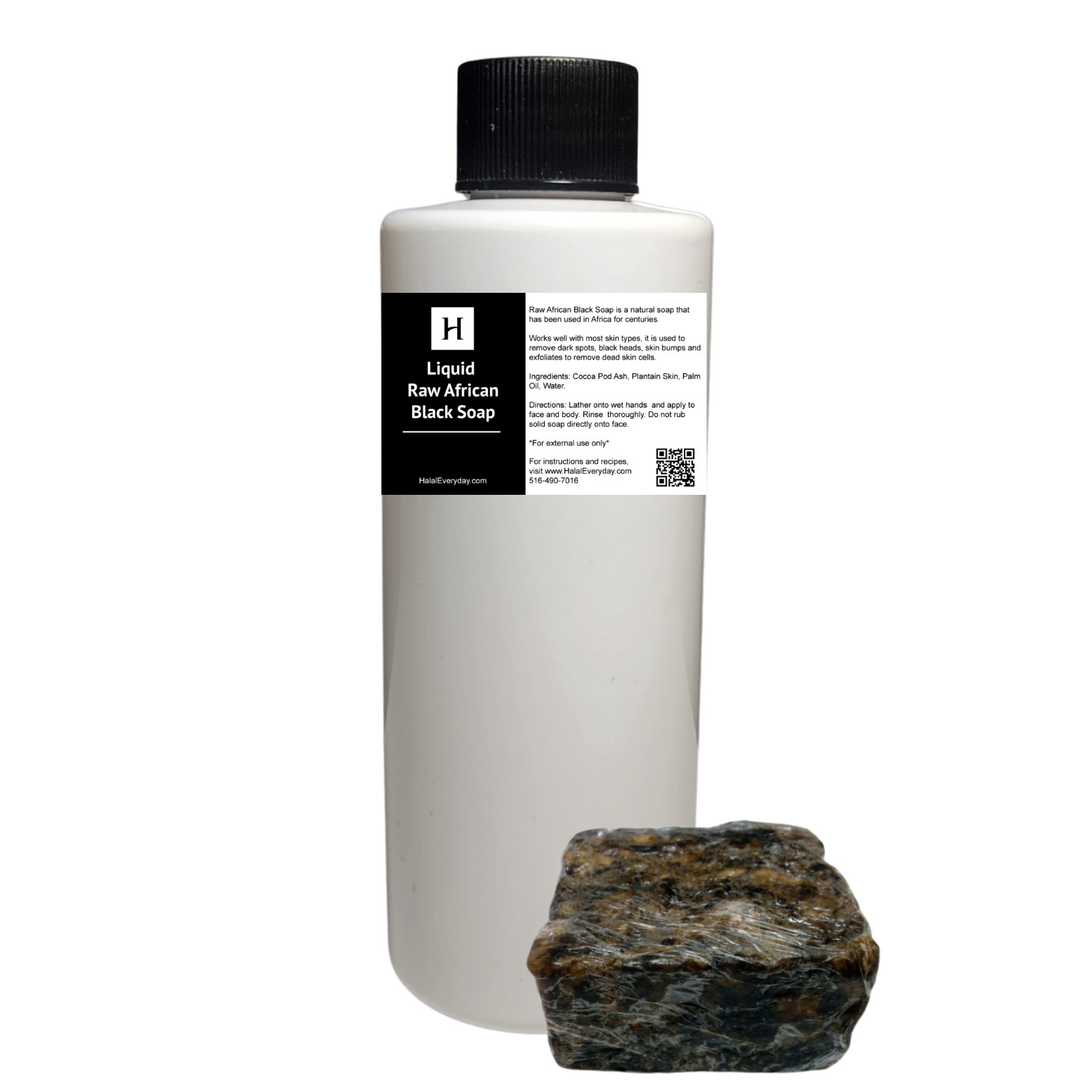 SCENTED Liquid Raw African Black Soap – 100% Pure Natural Organic Face Body Wash