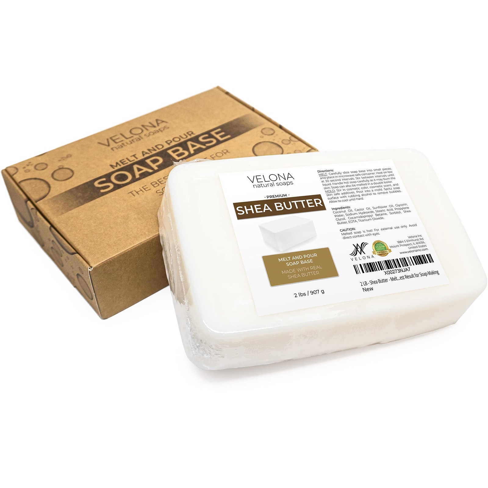 velona 2 LB – Shea Butter – Melt and Pour Soap 32 Ounce (Pack of 1), White