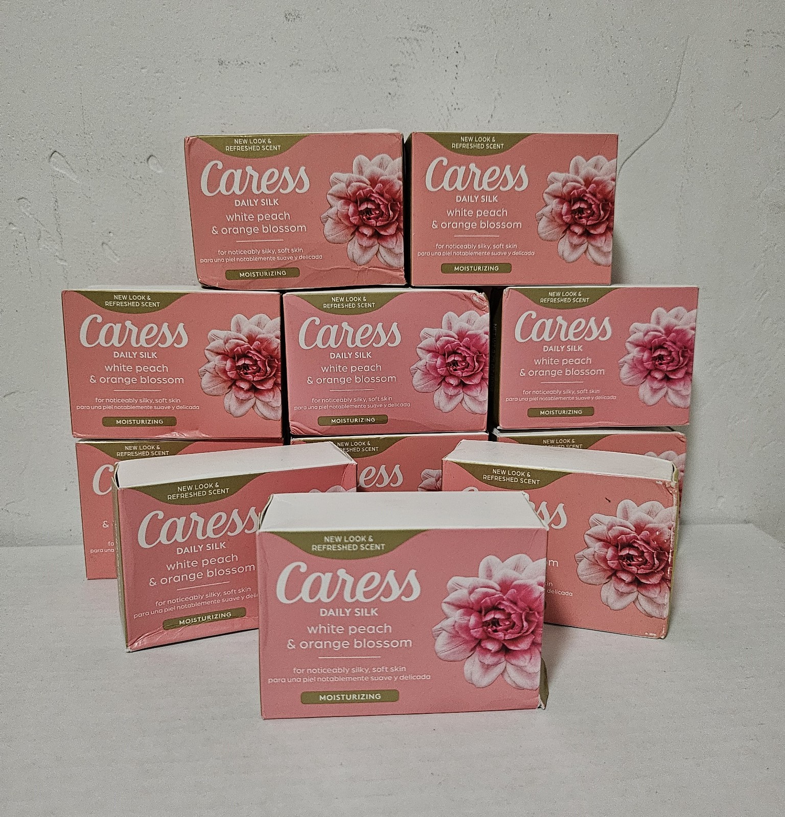 (Lot of 11) Caress Daily Silk White Peach & Orange Blossom Soap Bars 3.75 oz