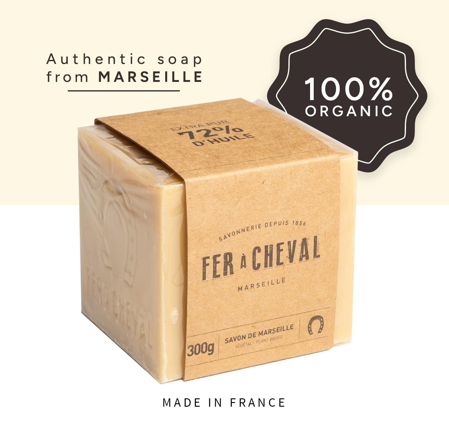 Fer à Cheval Vegetal Authentic Savon De Marseille Soap Bar, Natural…