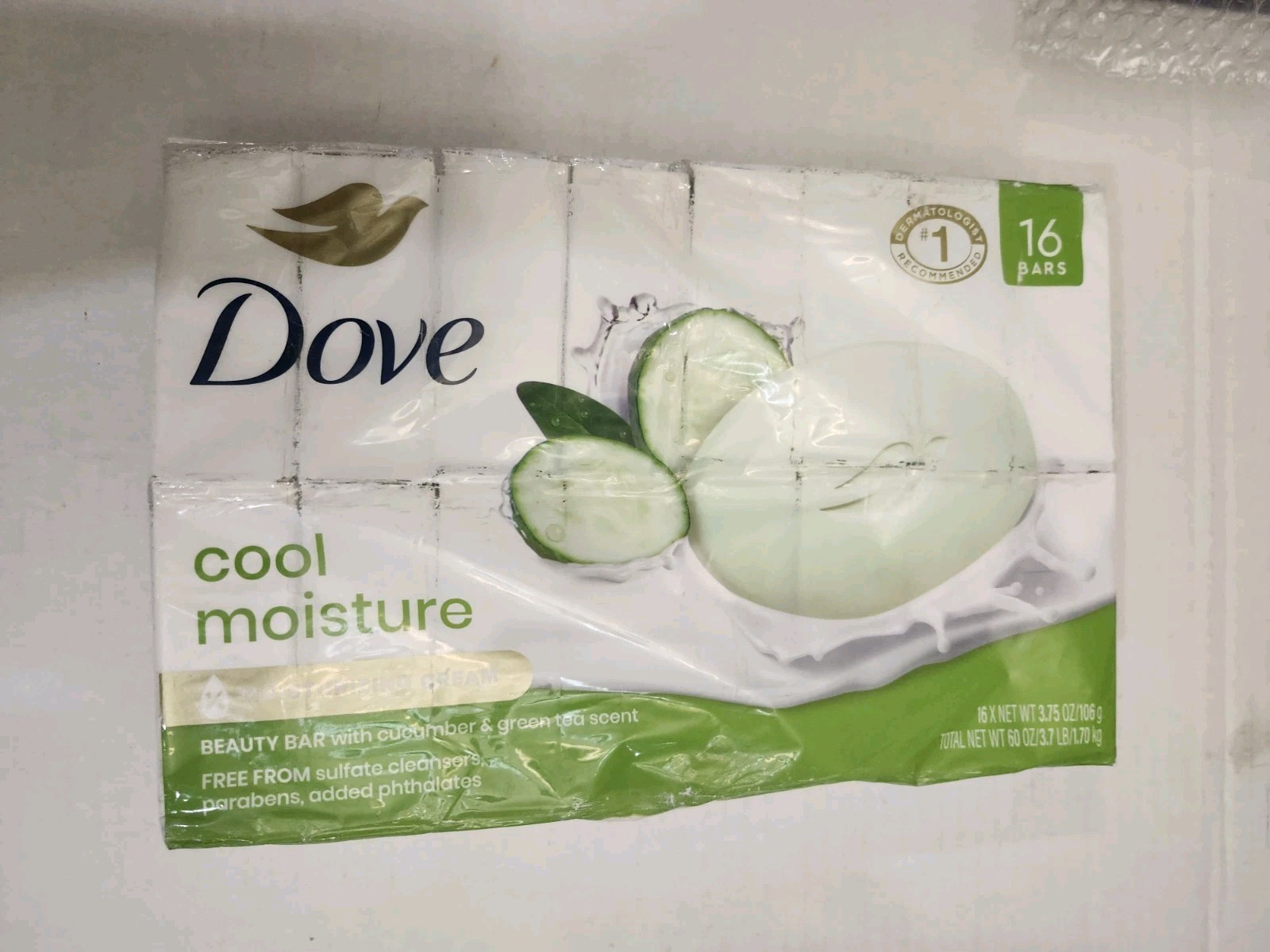Dove Go Fresh Cool Moisture Bar 16ct 3.75oz Cucumber Green Tea Soap