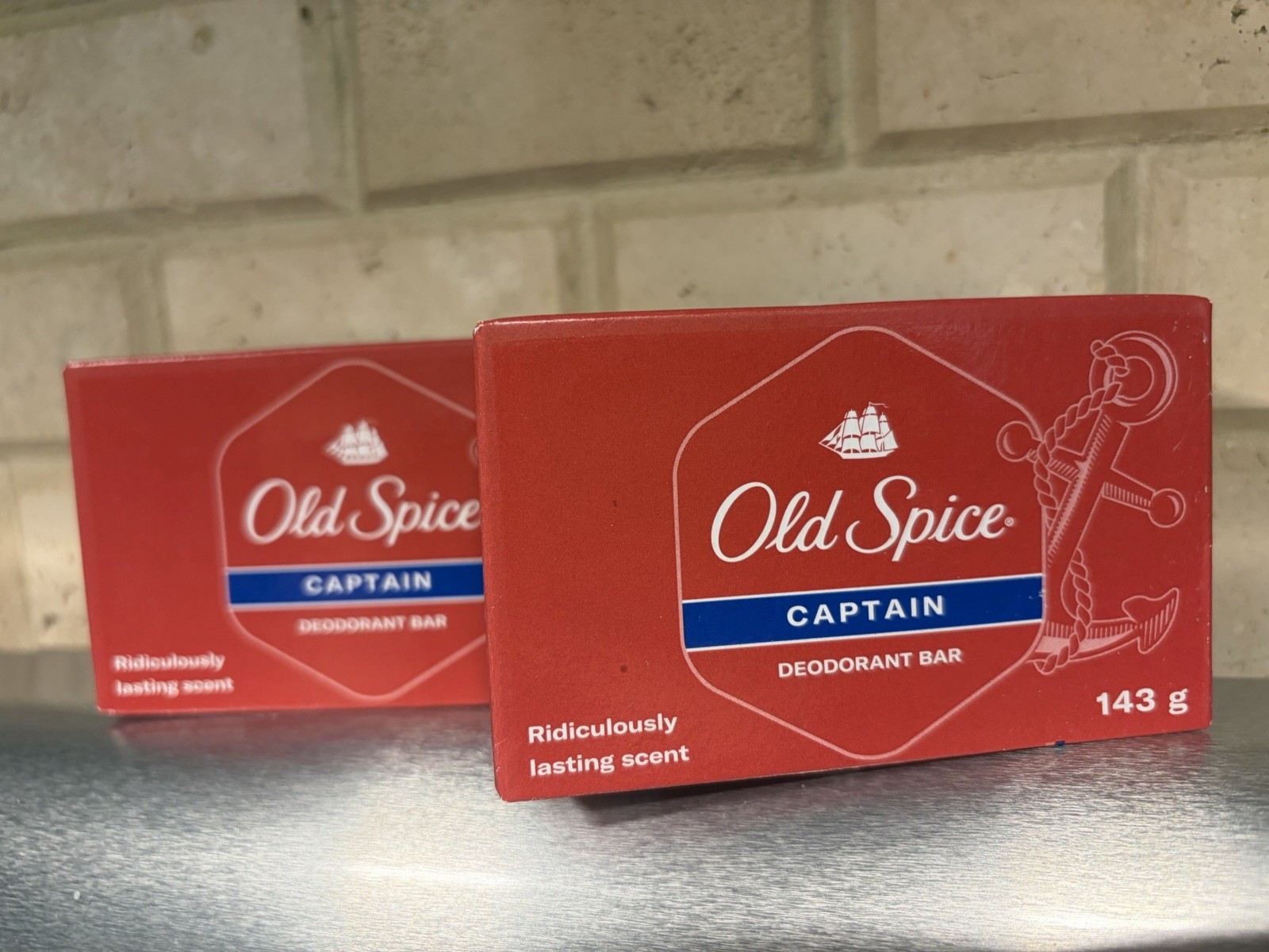 Old Spice Captain Deodorant Soap Bars -2 bars, 5 oz (143 gr) each NEW