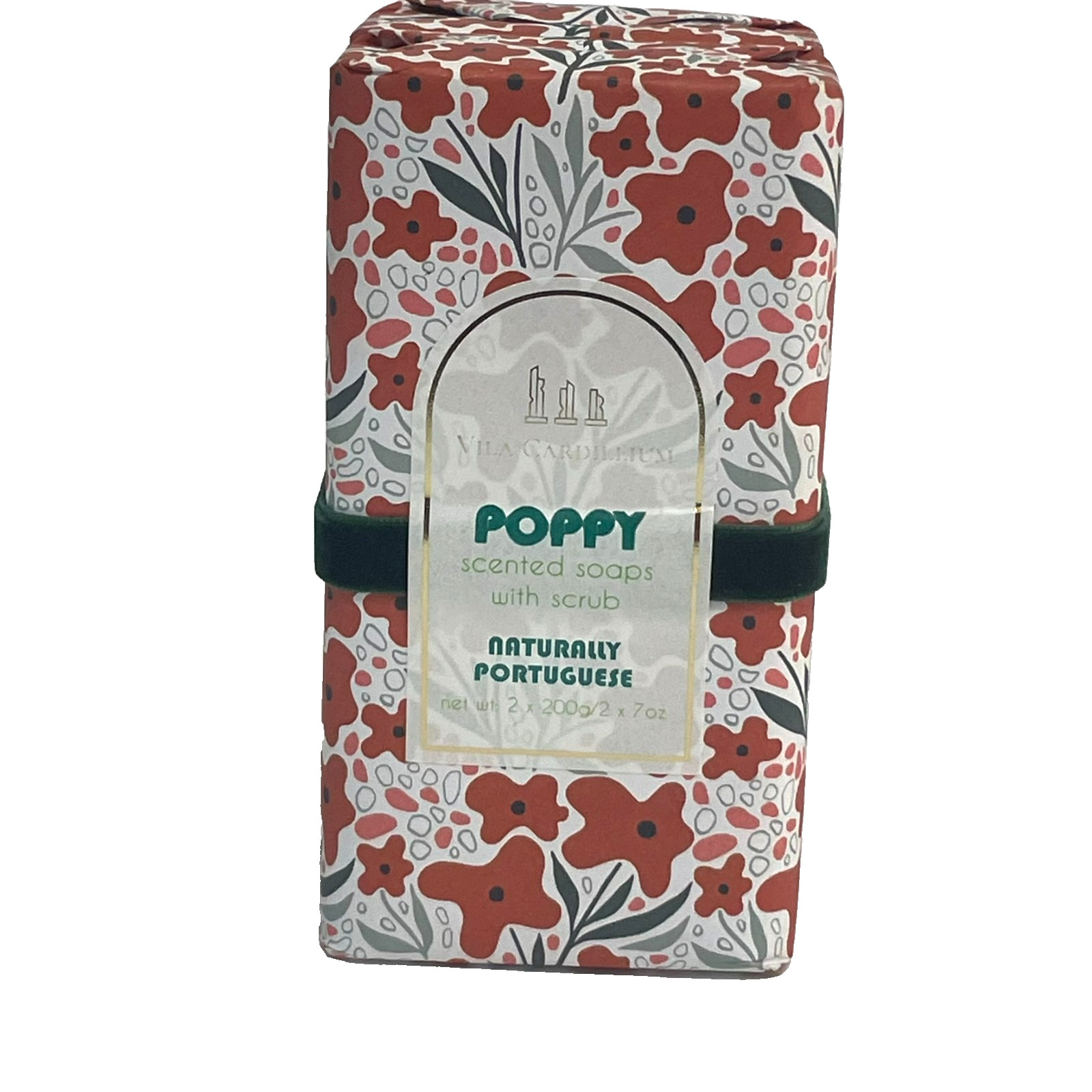 NEW – Villa Cardilium Poppy Scented Soap Set w/ Scrub 2x200g Portugal Gift