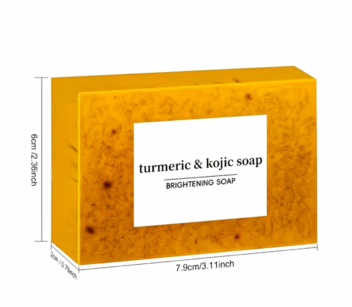 Turmeric & Kojic Soap Brightening Bar, Orange Rectangular, Turmeric Scent