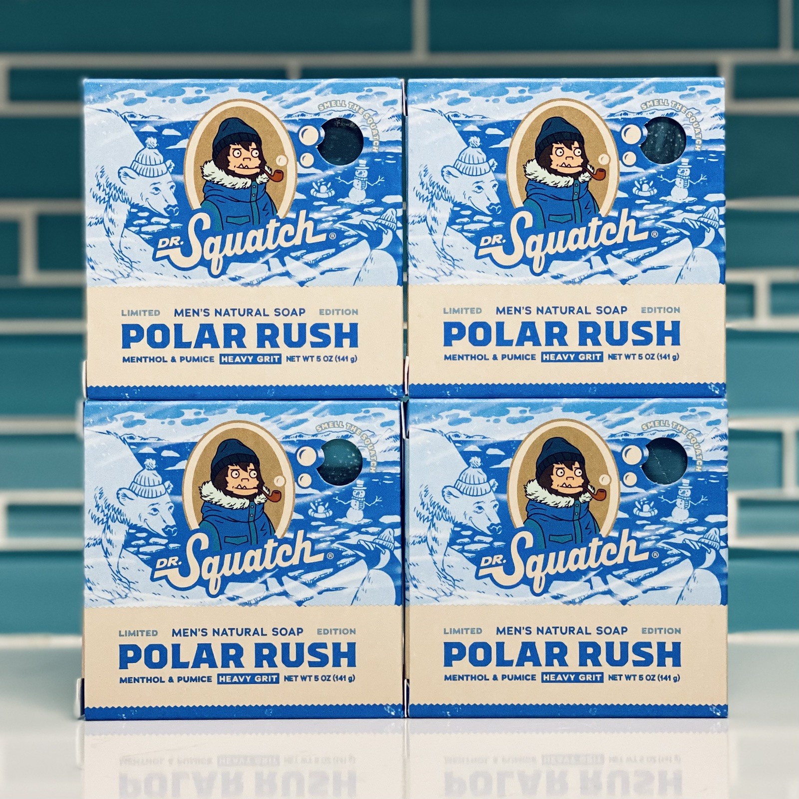 Lot Of 4 Dr. Squatch Polar Rush Mens Natural Bar Soap Limited Edition Rare 5 oz
