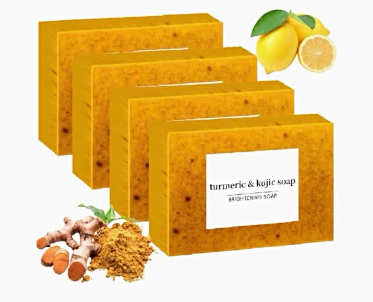 Turmeric & Kojic Brightening Soap 3.5oz Yellow Lemon Rectangular