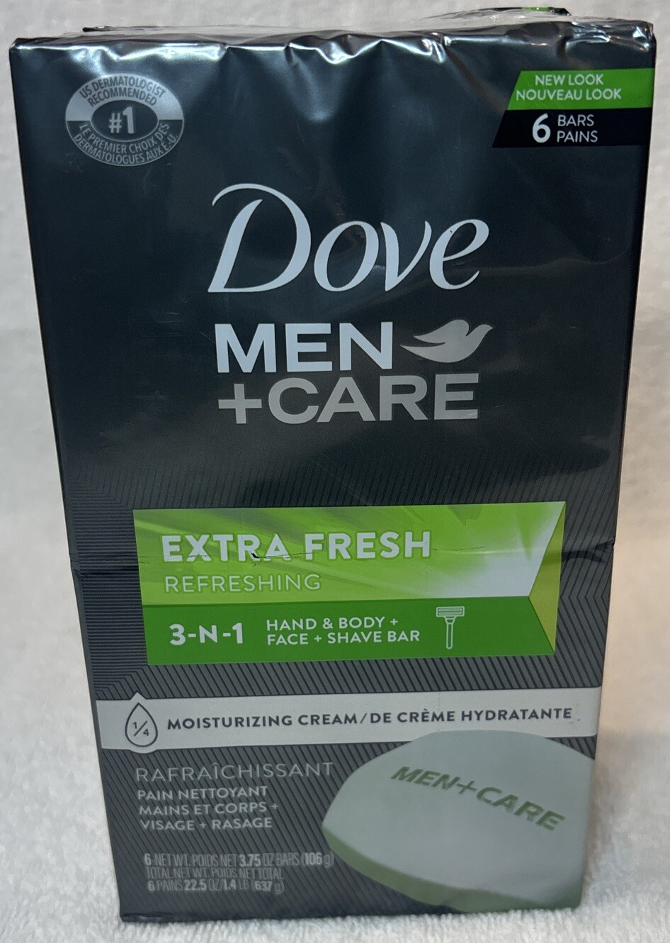 Men+Care Extra Fresh Hand & Body + Face + Shave Bar 3.75 oz Each 6 Bars Total