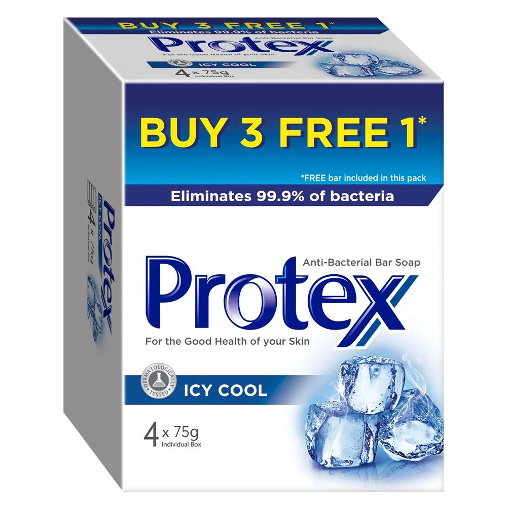 Protex Antibacterial Bar Bath Soap Daily Clean Protect Hygiene Family Use 4x75g