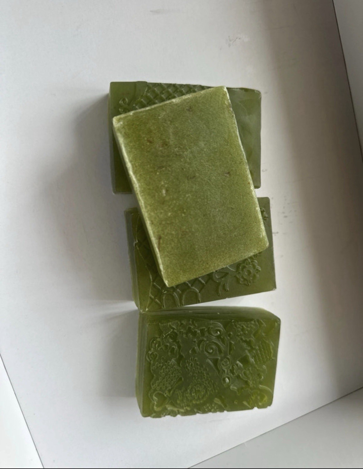 Avocado Green Floral Rectangular Body Bar Soap for Body & Hands Women Men