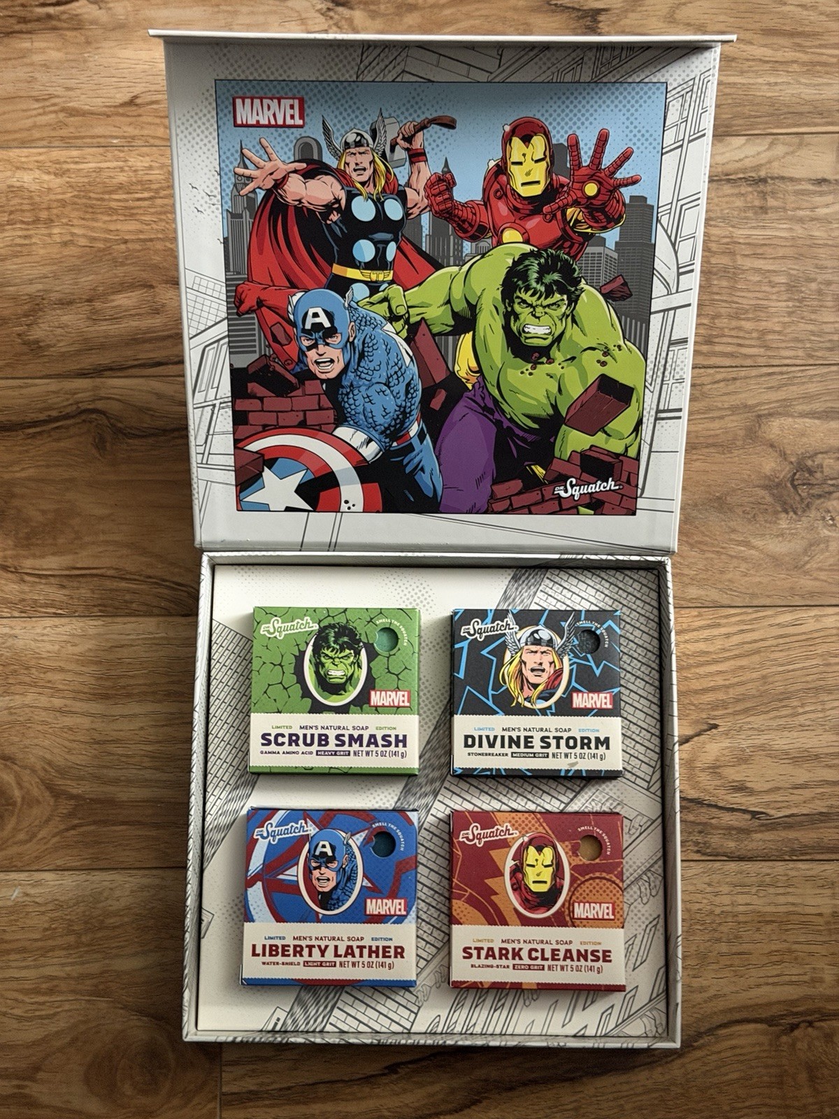 Dr Squatch Soap Marvel Avenger Box Hulk Capt America Iron Man Thor – Set of 4