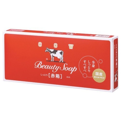 Cow Brand Beauty Soap Red Box Moist Squalane Rose 6 Pack Japan J-Beauty Creamy