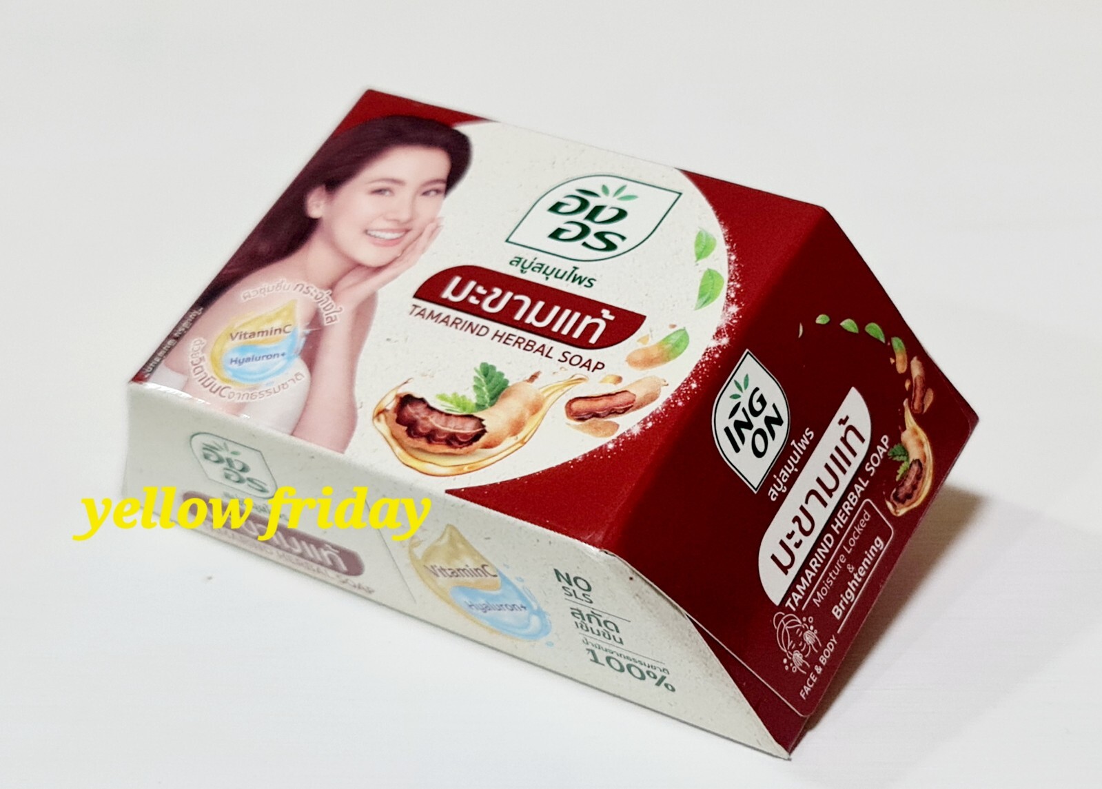 ING-ON Tamarind Vitamin E C Herbal Moisturizing Whitening Face Body Bar Soap
