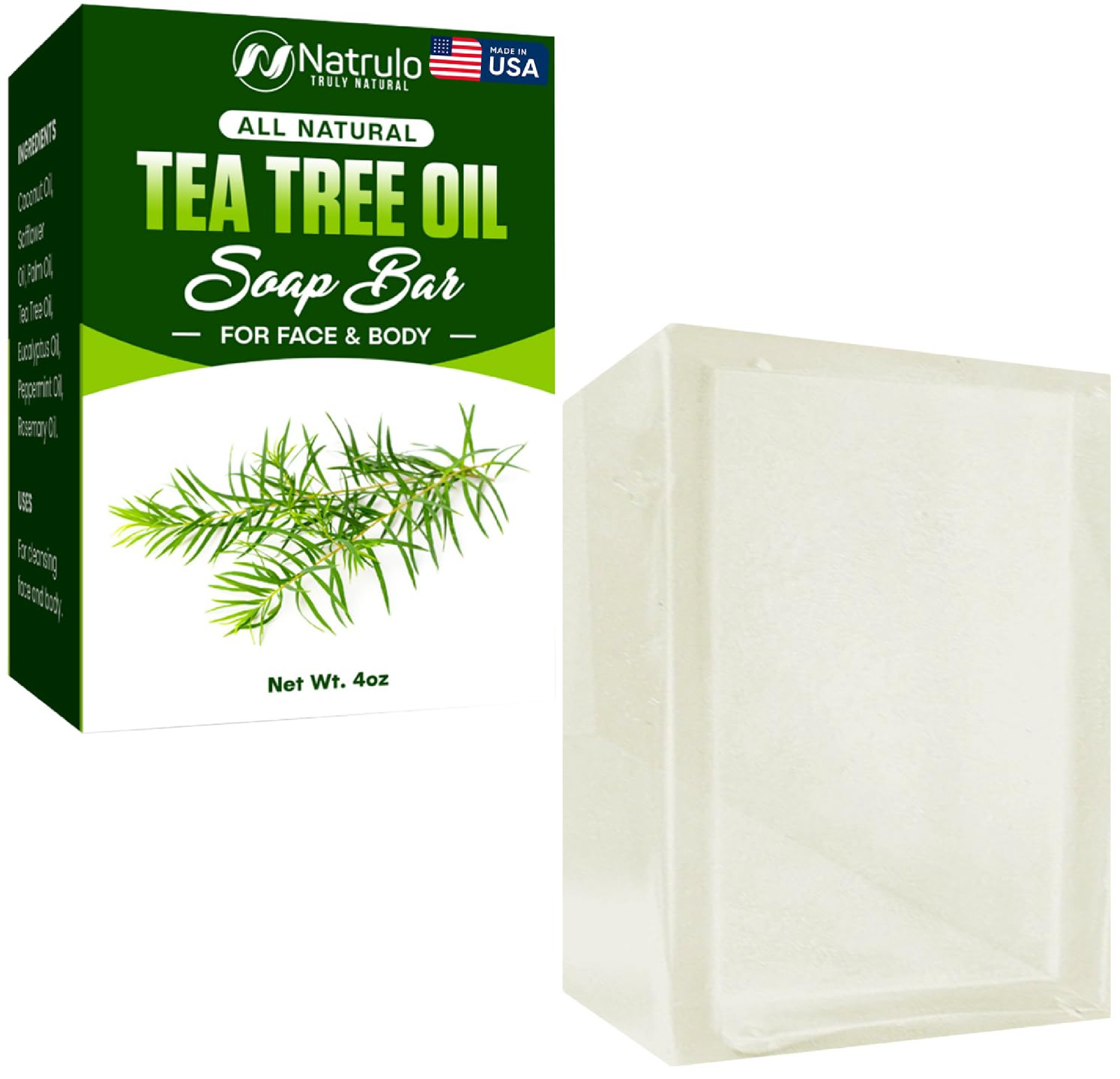 Tea Tree Soap – Natural Defense Tea Tree Oil Wash Bar for Face & Body – Remedy S