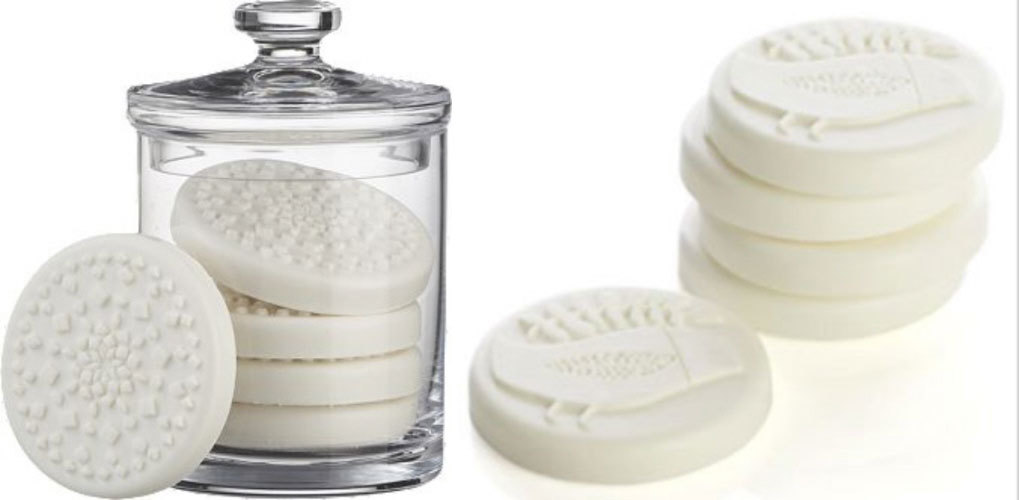 Crate & Barrel Round Guest Soap In Box-Choice of Snowflake Or Songbird Design
