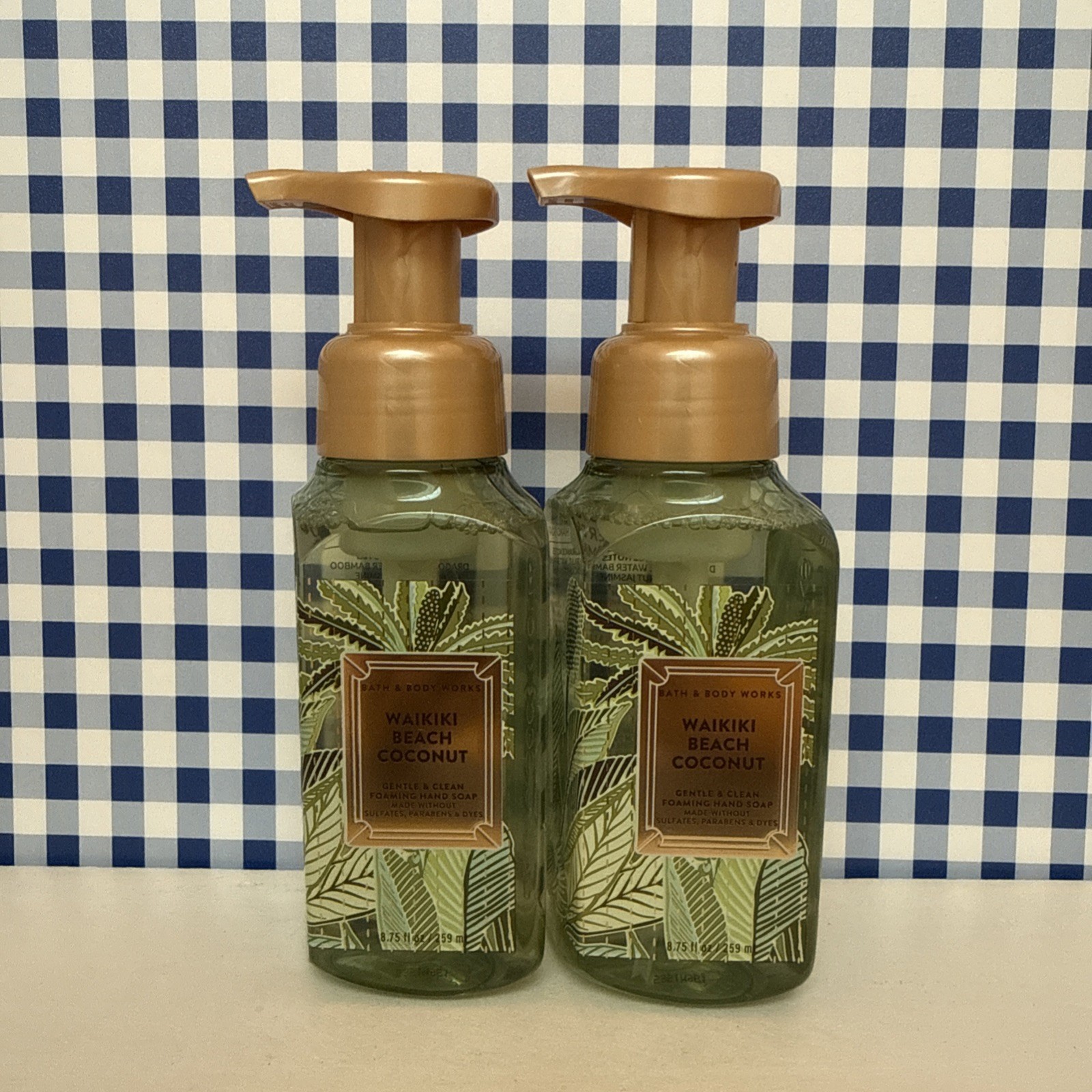 2X ~ Bath & Body Works ~ WAIKIKI BEACH COCONUT ~ Gentle Foaming Hand Soap