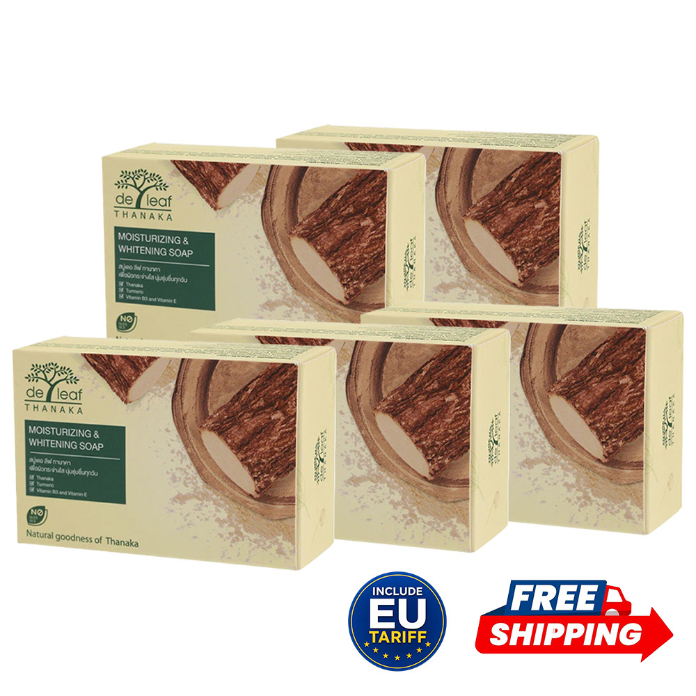 5x De Leaf Thanaka Moisturizing Bar Soap 100g | Gentle Herbal Soap