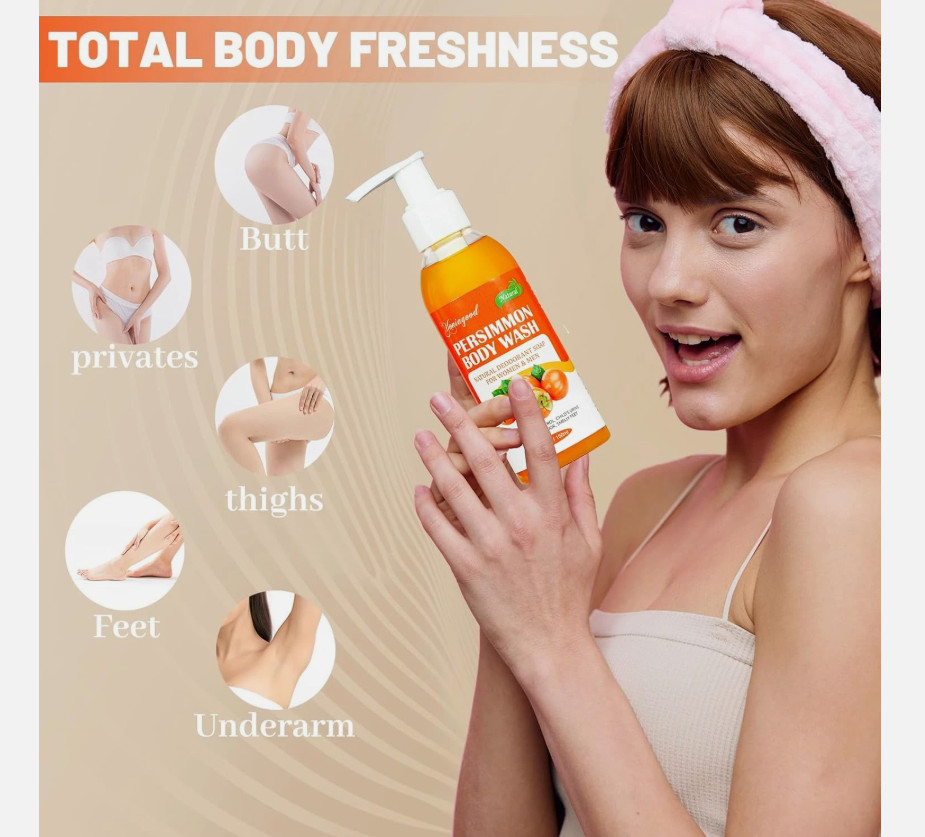 2 PCS Persimmon Body Wash for Strong Odor Control, Natural Persimmon Soap Bar Ol