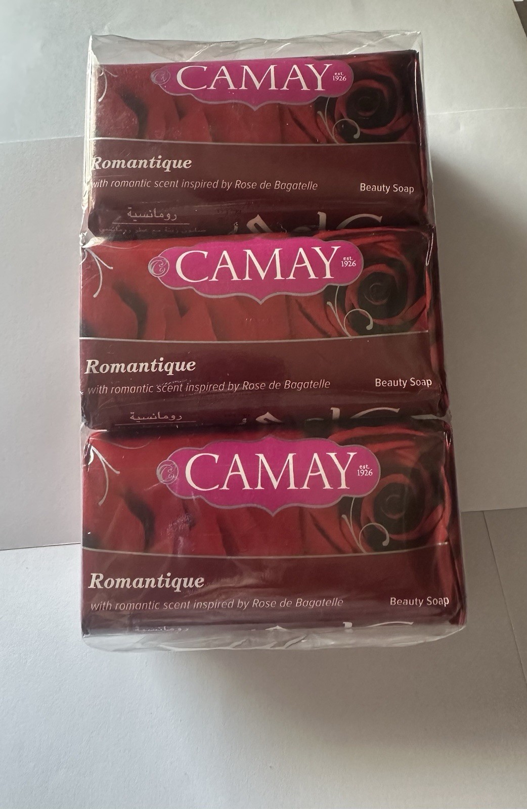 Camay Paris Beauty Bar Soap Romantique Romantic Rose Lot of 6 Unilever Vintage