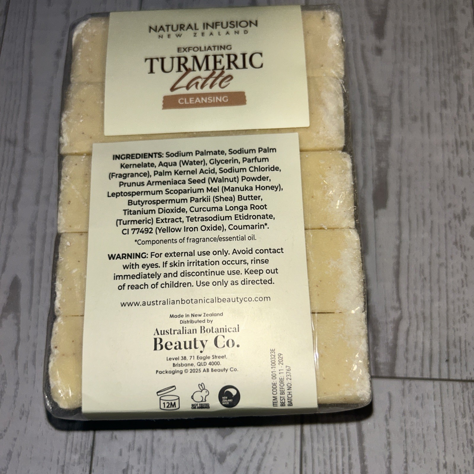 Natural Infusion New Zealand Exfoliating TURMERIC LATTE Soap Bars 5 Pk 17.6 oz