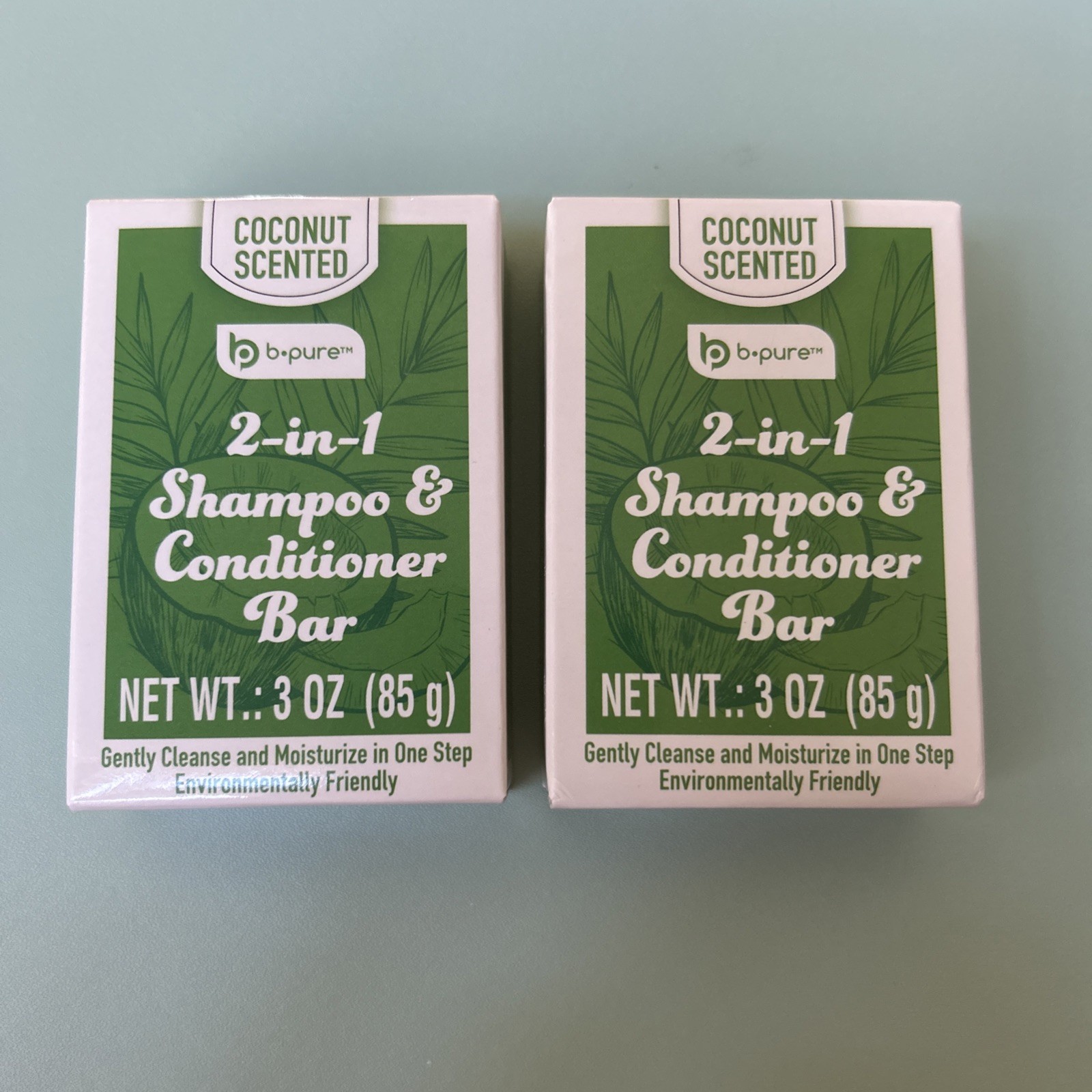 B-Pure 2 In 1 Shampoo & Conditioner Bar Coconut Scented .3oz new in box
