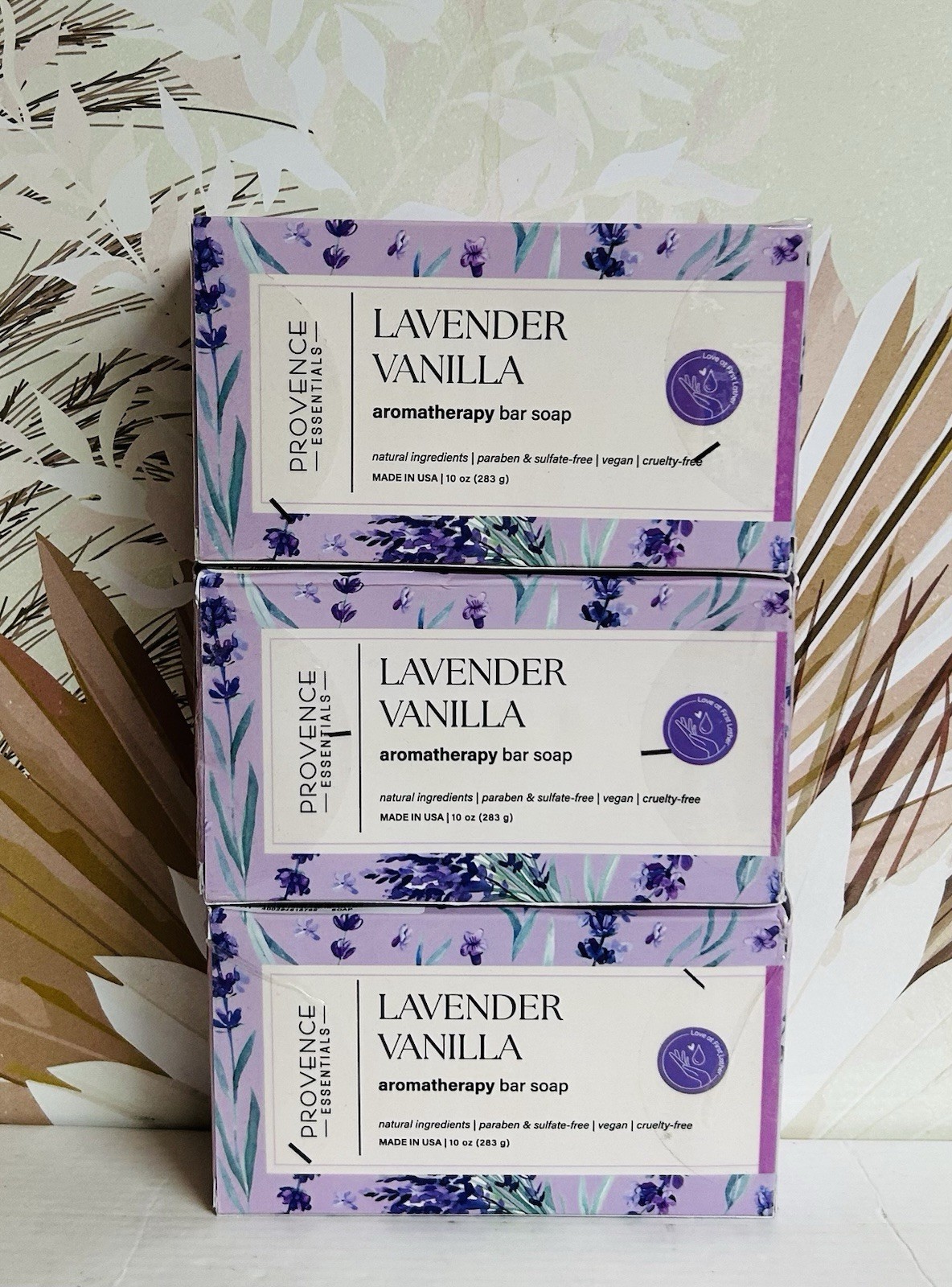 3-Pack Provence Essentials ~ Lavender Vanilla Aromatherapy Bar Soap 10 oz Each