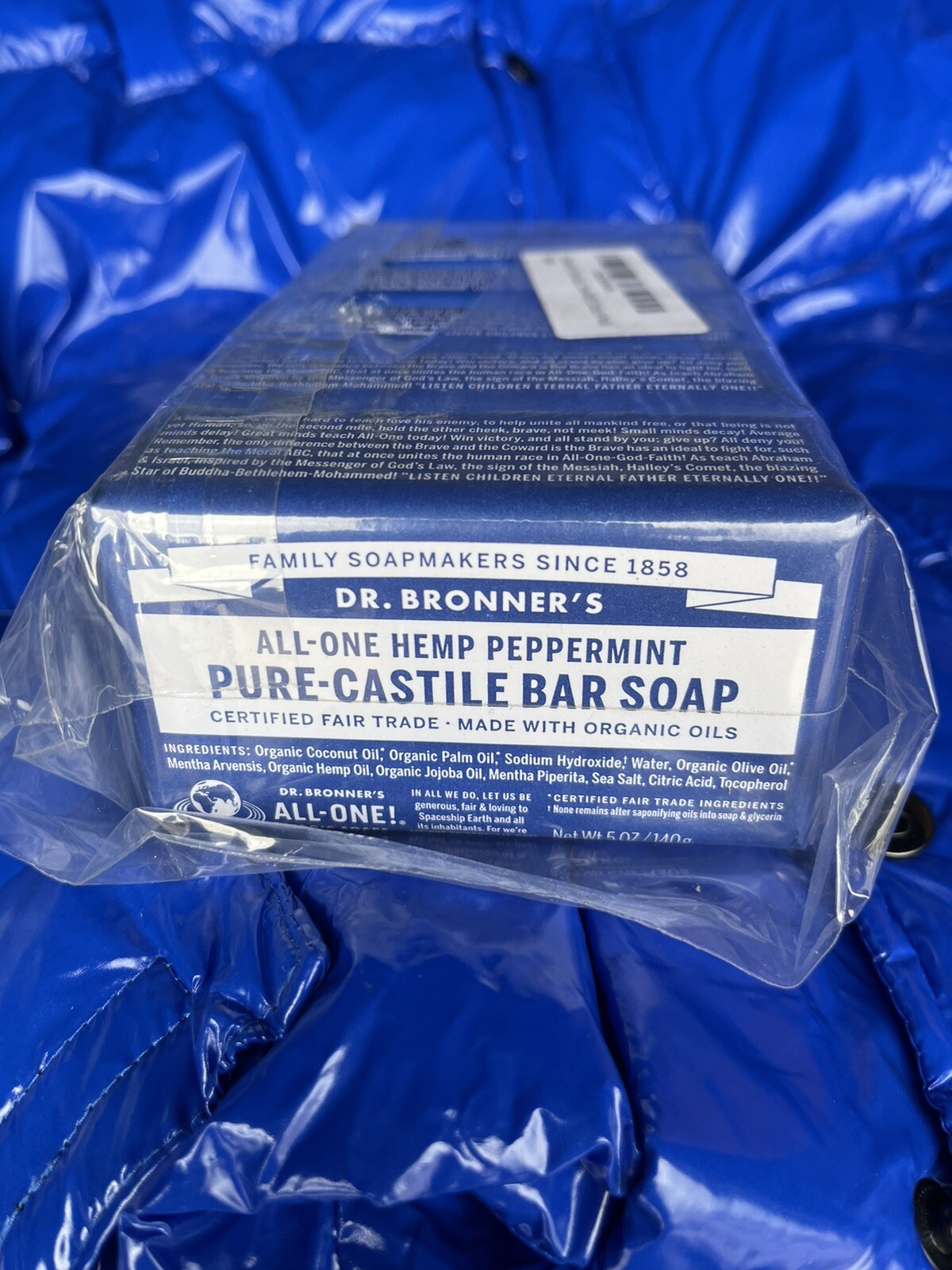 2 bars Dr Bronner’s All-One HEMP PEPPERMINT 5oz Pure Castile Bar Soap magic CFT