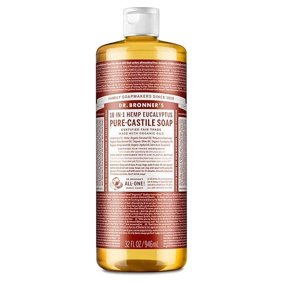 Dr. Bronner’s Pure-Castile Organic Liquid Soap Hemp Eucalyptus 18-in-1 32 FL OZ