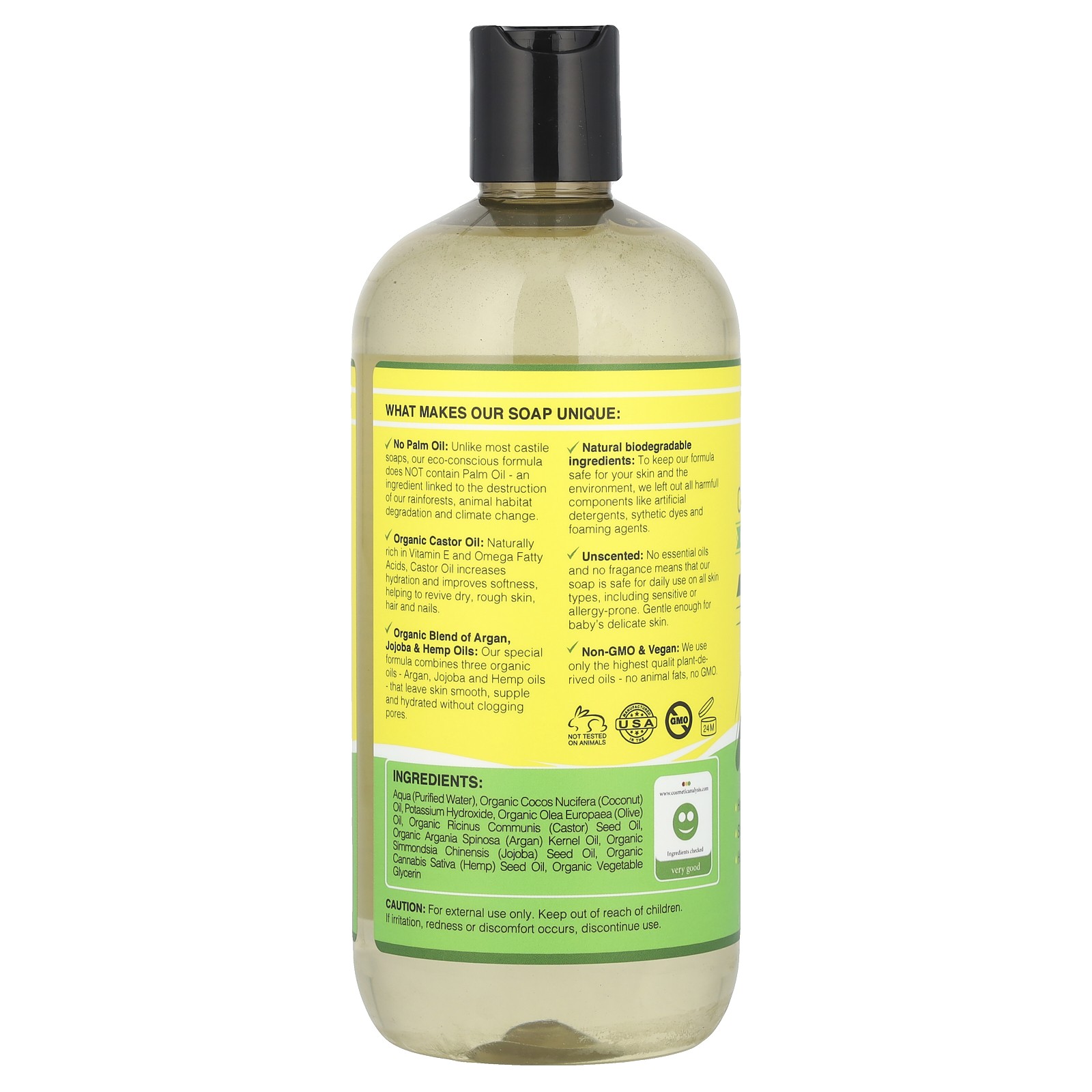Pure Castile Soap, Unscented Mild & Gentle, 16 fl oz
