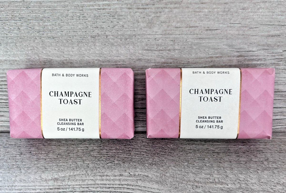 Bath & Body Works | 2x CHAMPAGNE TOAST Shea Butter Nourishing Cleansing Bar Soap