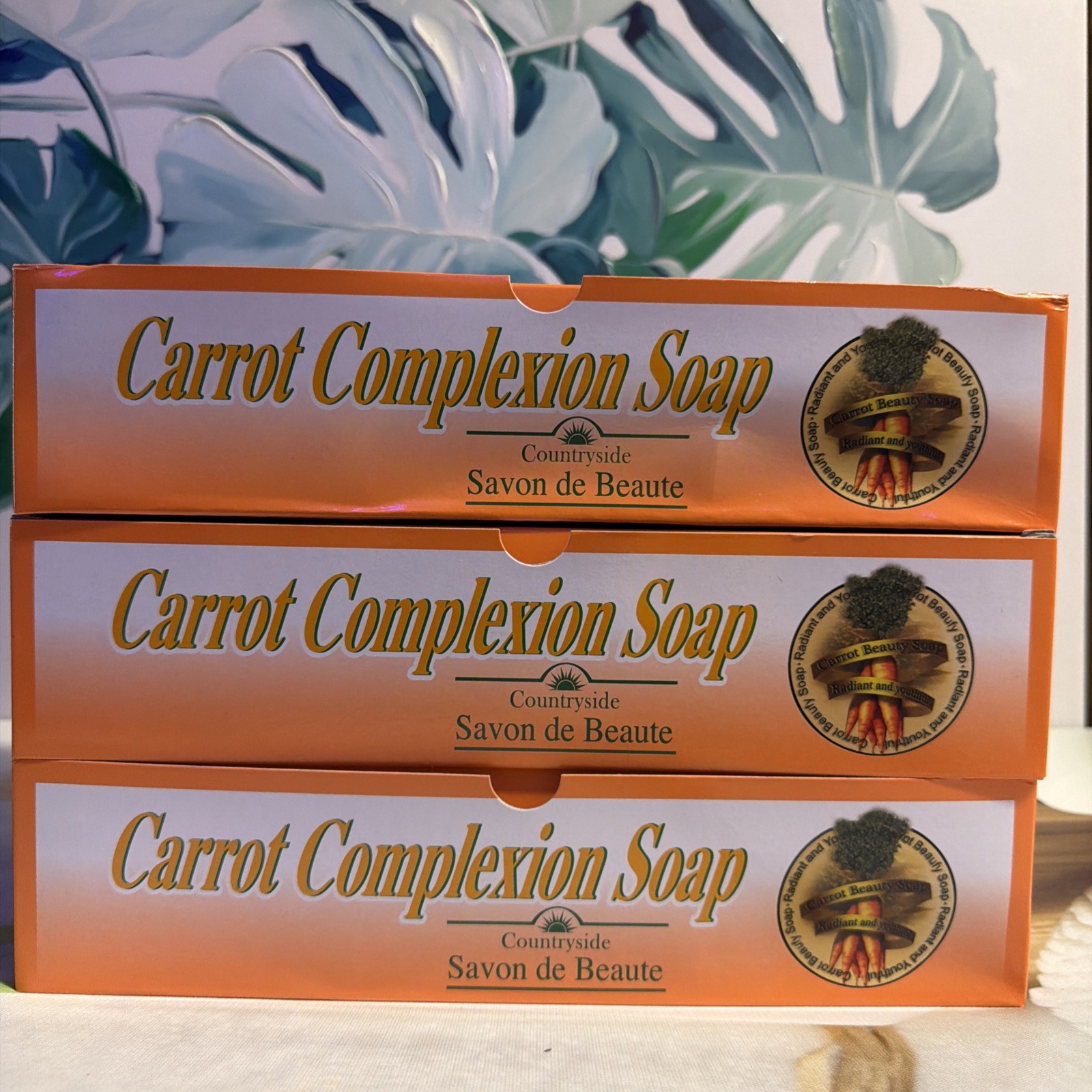 36-Pack CARROT COMPLEXION SOAP BEAUTY BAR WITH CARROT OIL 125g (each)